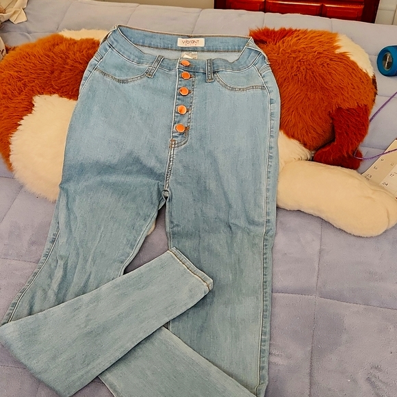 Vibrant Jeans Gold Button Jeans Poshmark